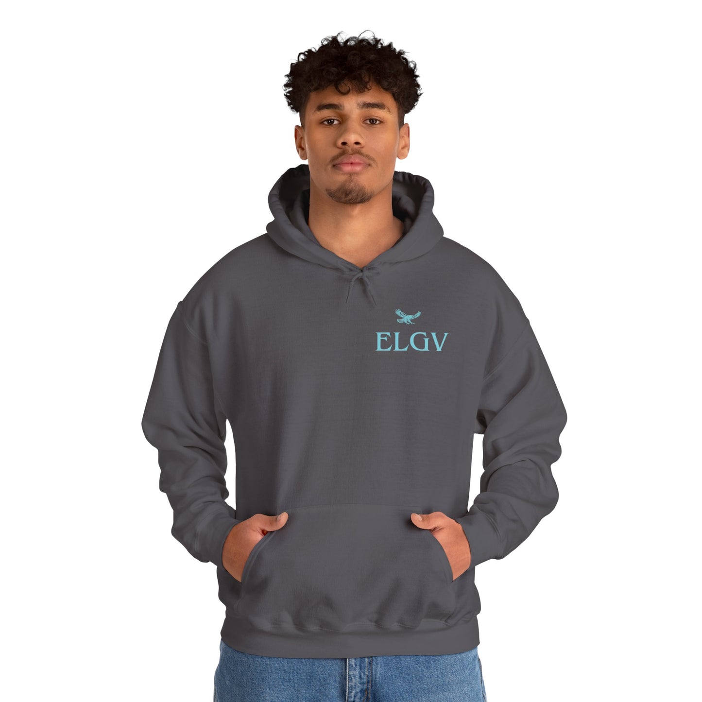 “Side ELGV logo aqua” hoodie