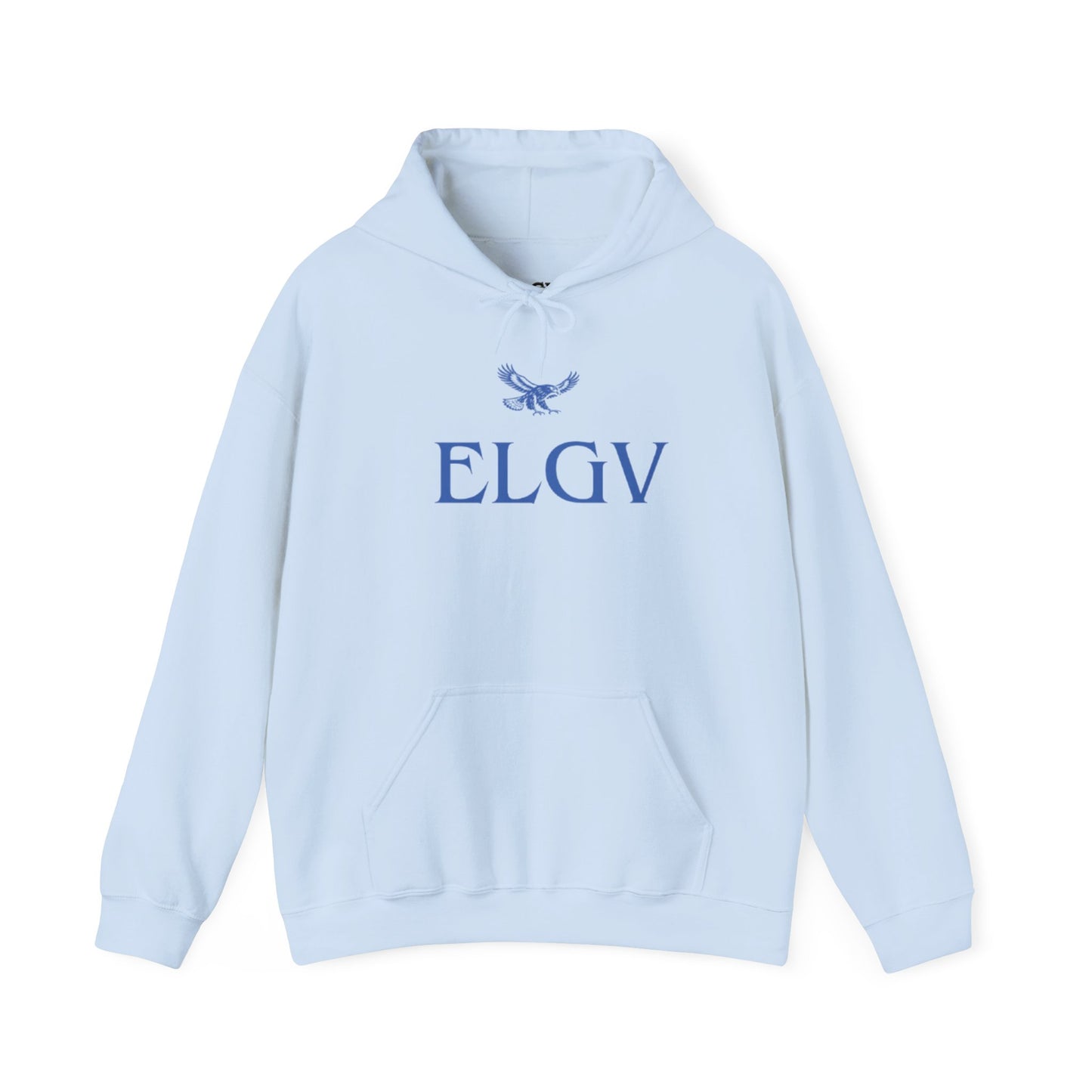 “Center ELGV logo blue” hoodie