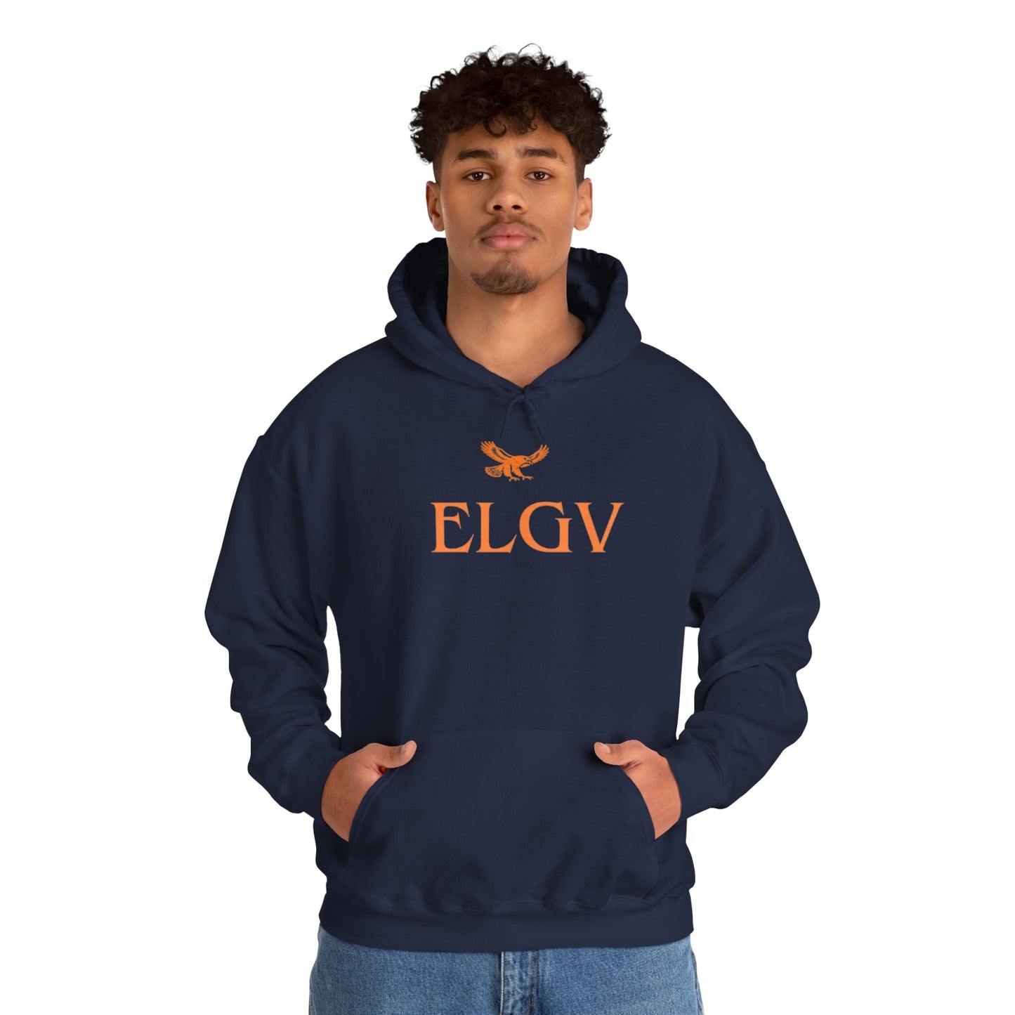 “Center ELGV logo orange” hoodie