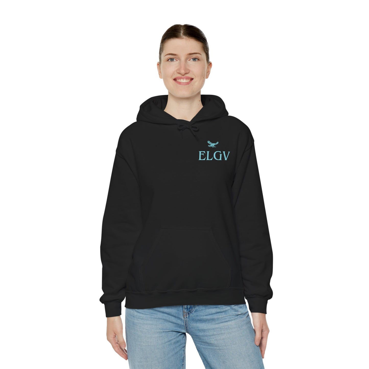 “Side ELGV logo aqua” hoodie