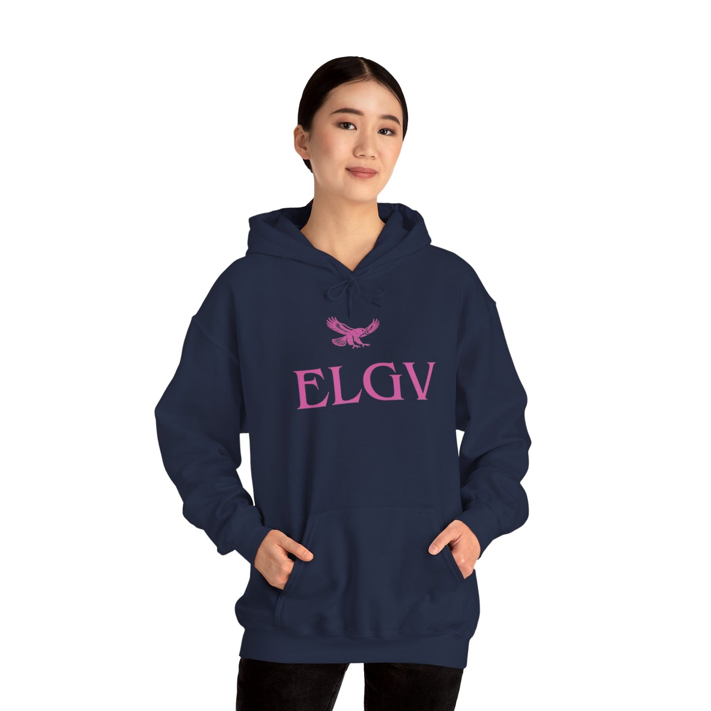 “Center ELGV logo pink” hoodie