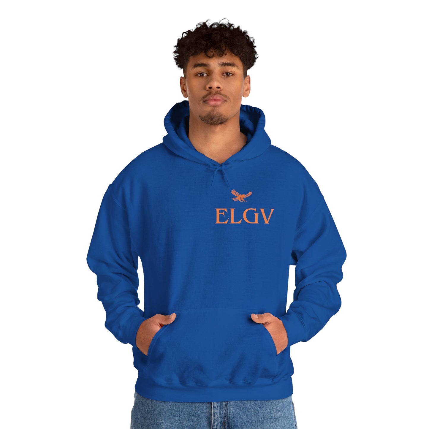 “Side ELGV logo orange” hoodie