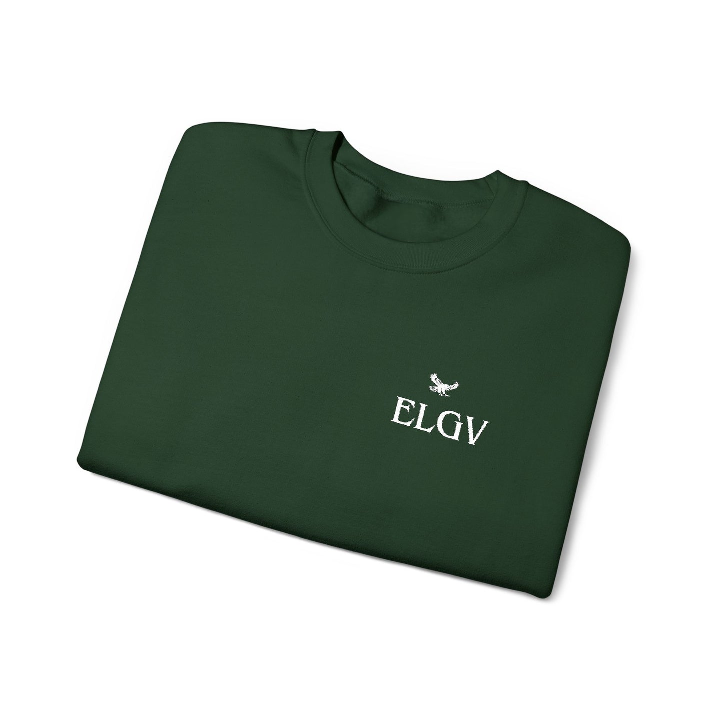 “Side ELGV logo deluxe whte” sweatshirt
