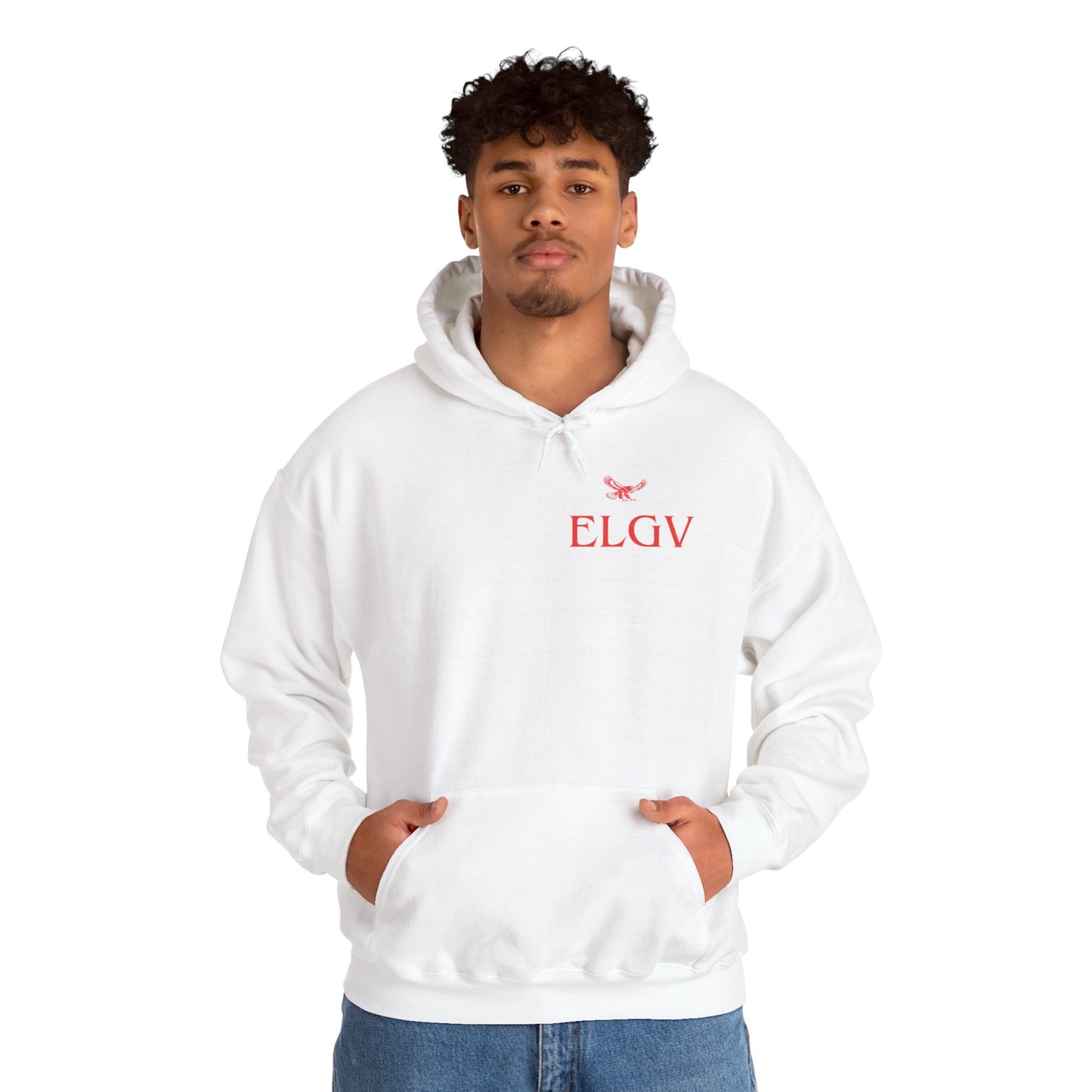 “Side ELGV logo red” hoodie