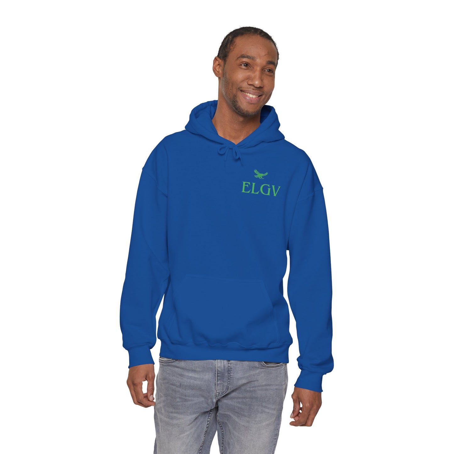 “Side ELGV logo green” hoodie