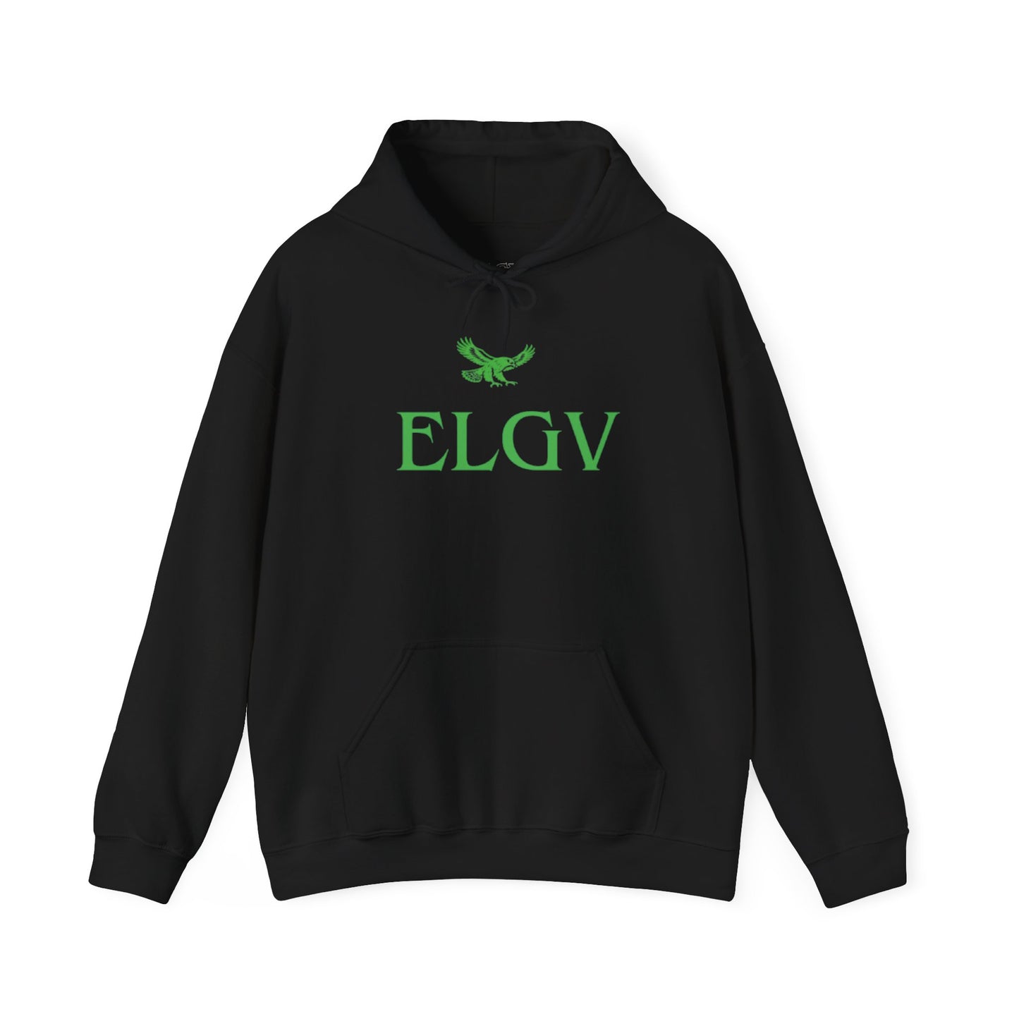 “Center ELGV logo green” hoodie