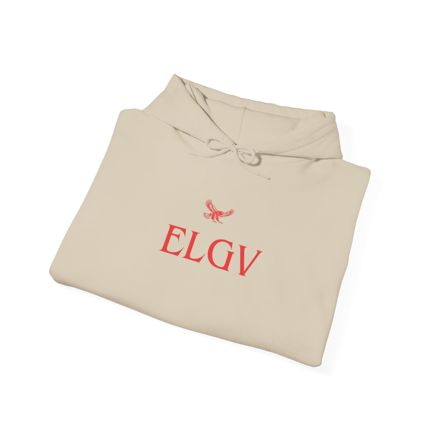 “Center ELGV logo red” hoodie