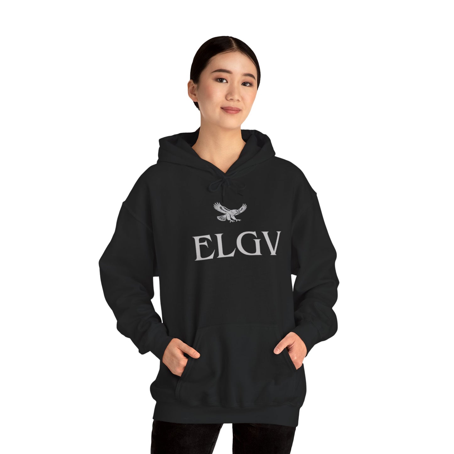 “Center ELGV logo grey” hoodie