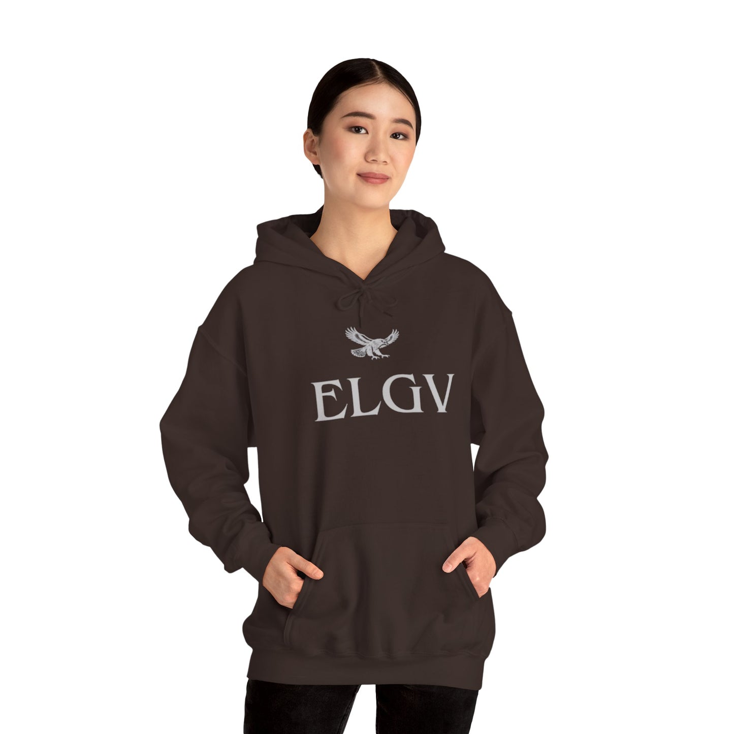 “Center ELGV logo grey” hoodie
