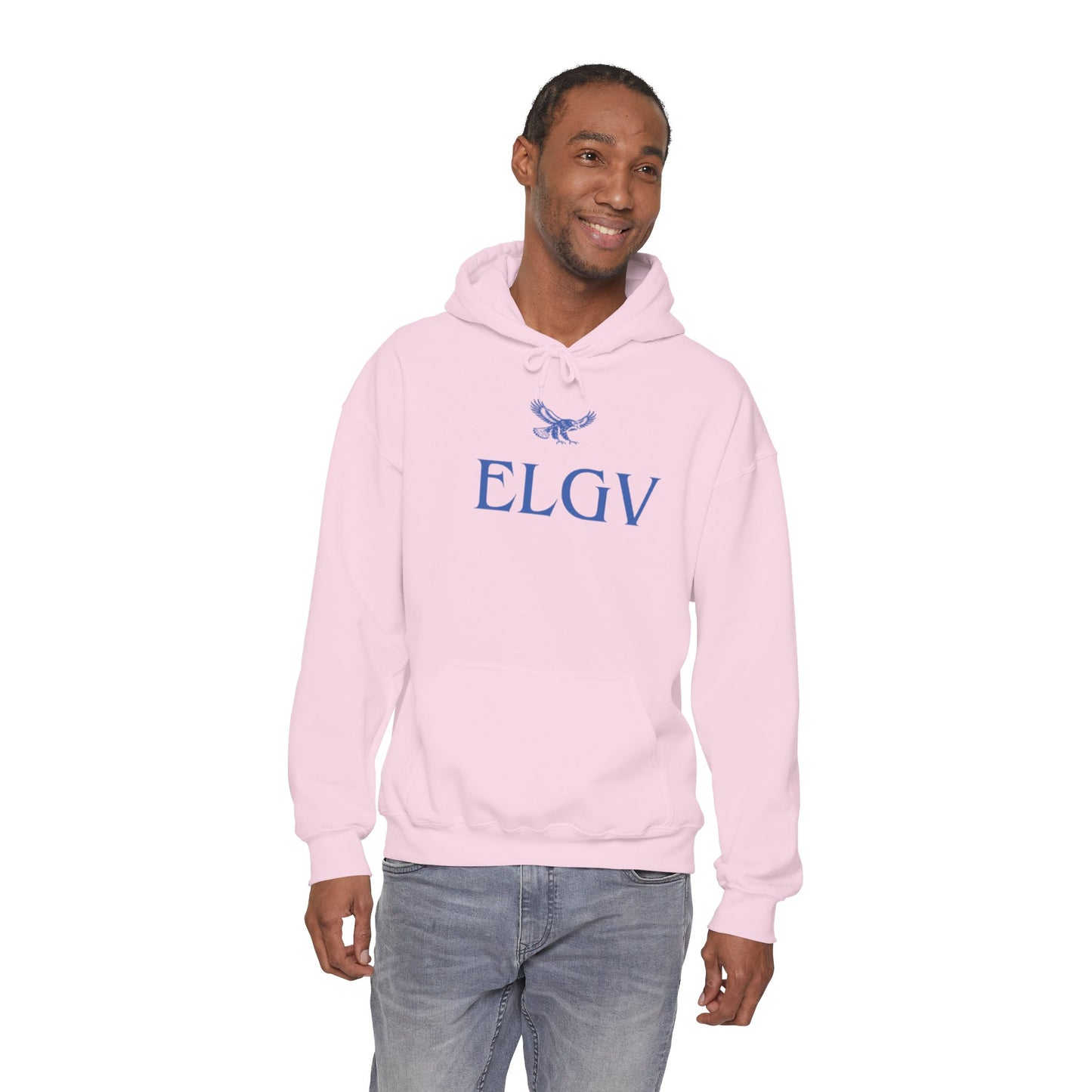 “Center ELGV logo blue” hoodie