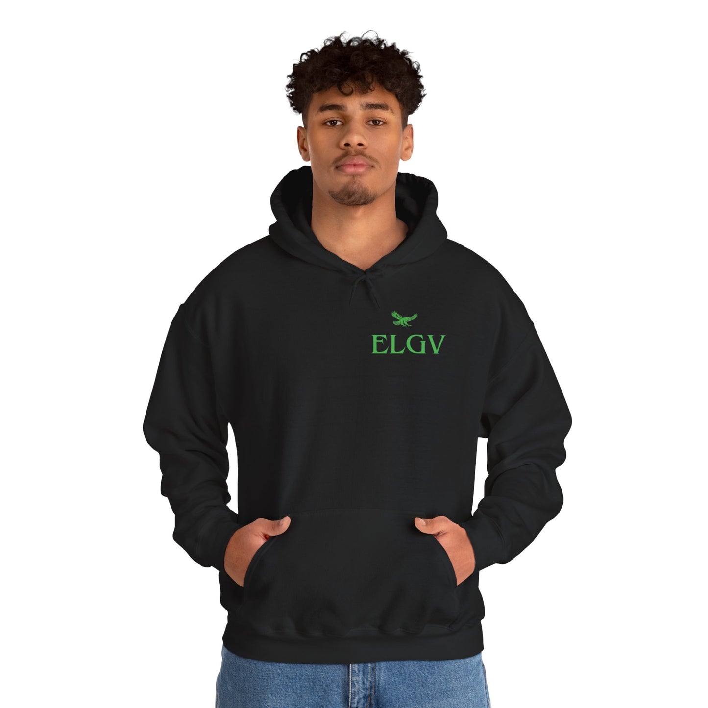 “Side ELGV logo green” hoodie