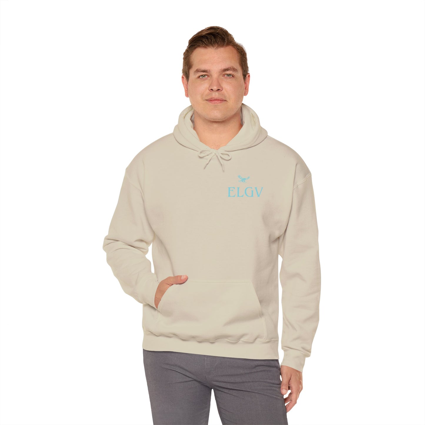“Side ELGV logo aqua” hoodie