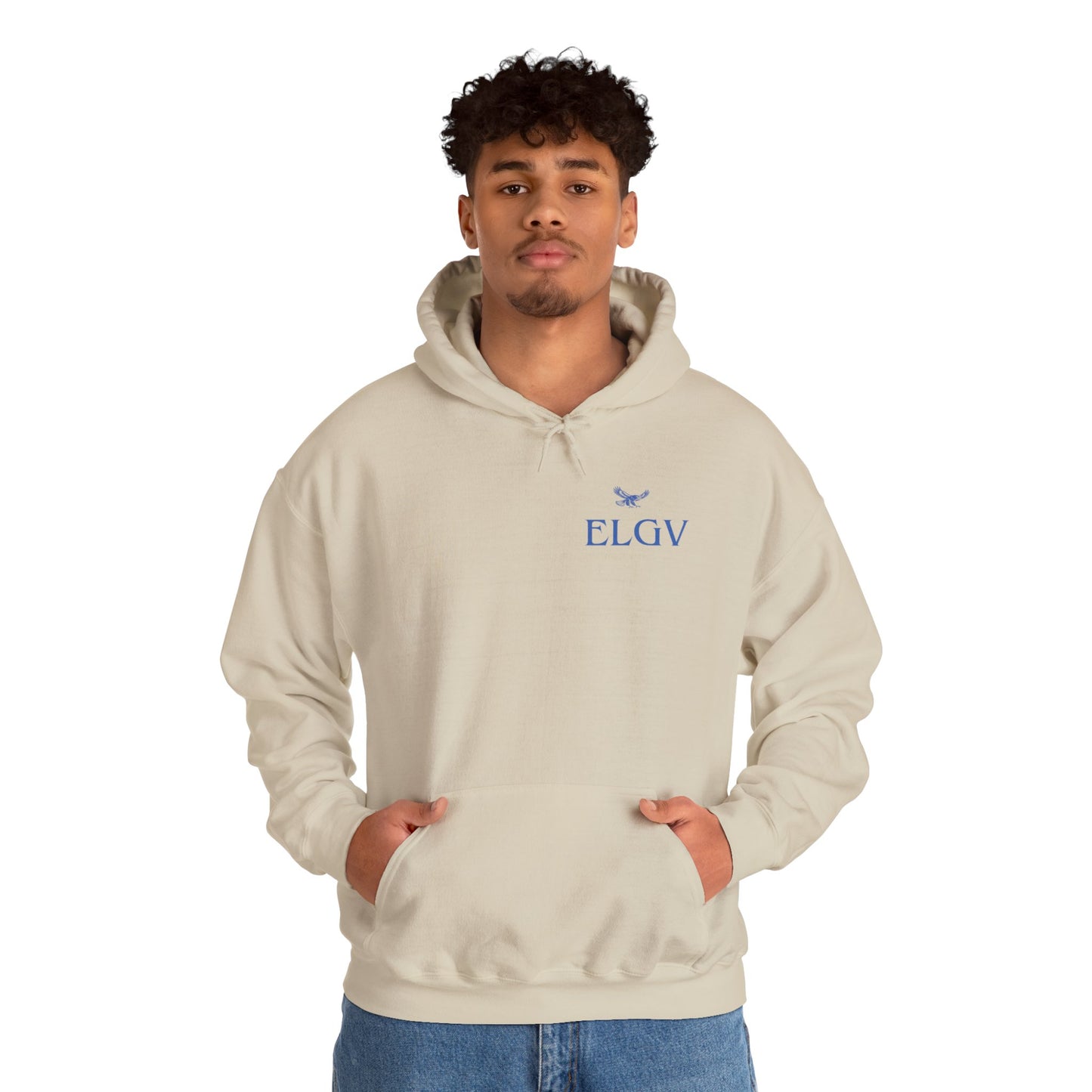 “Side ELGV logo blue” hoodie