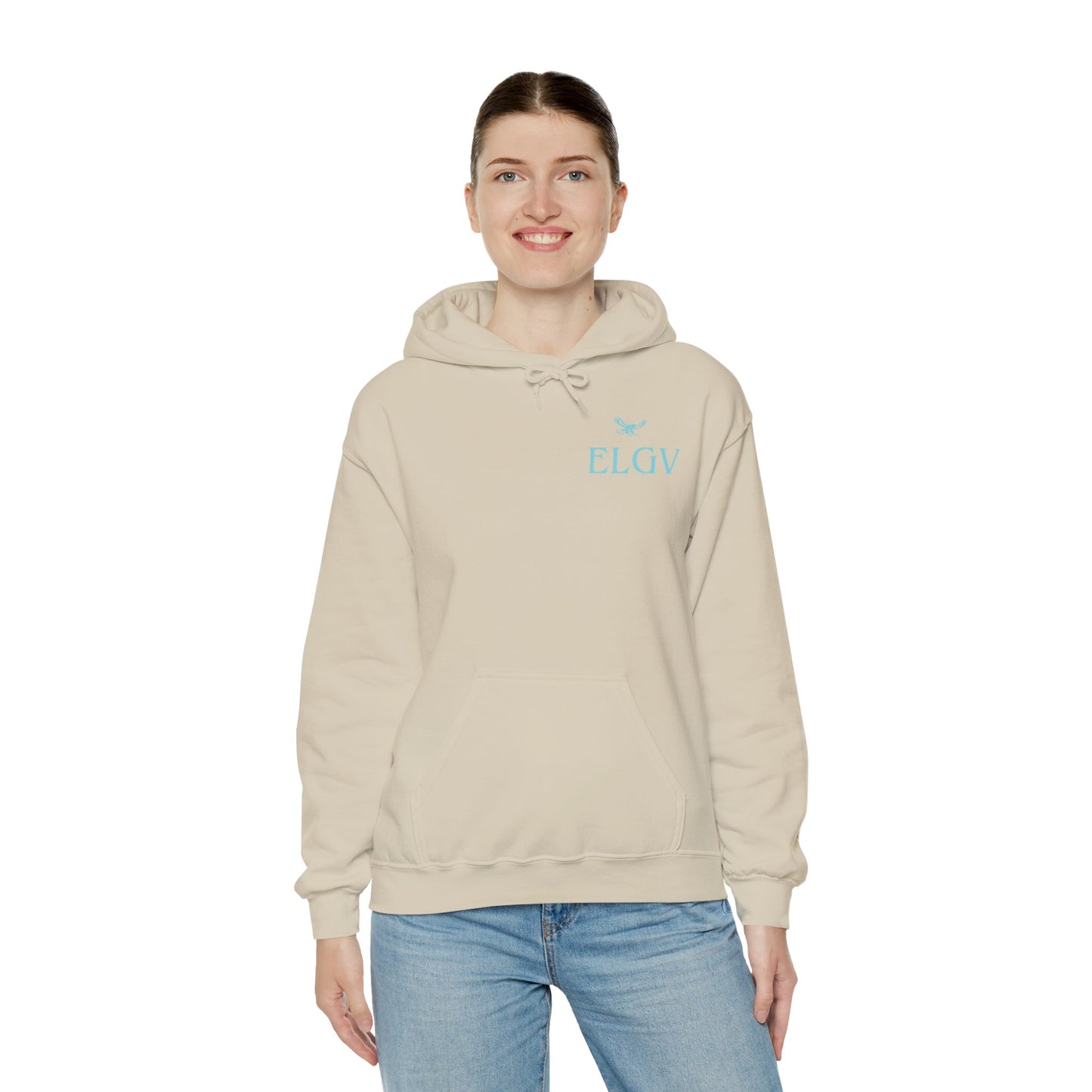 “Side ELGV logo aqua” hoodie