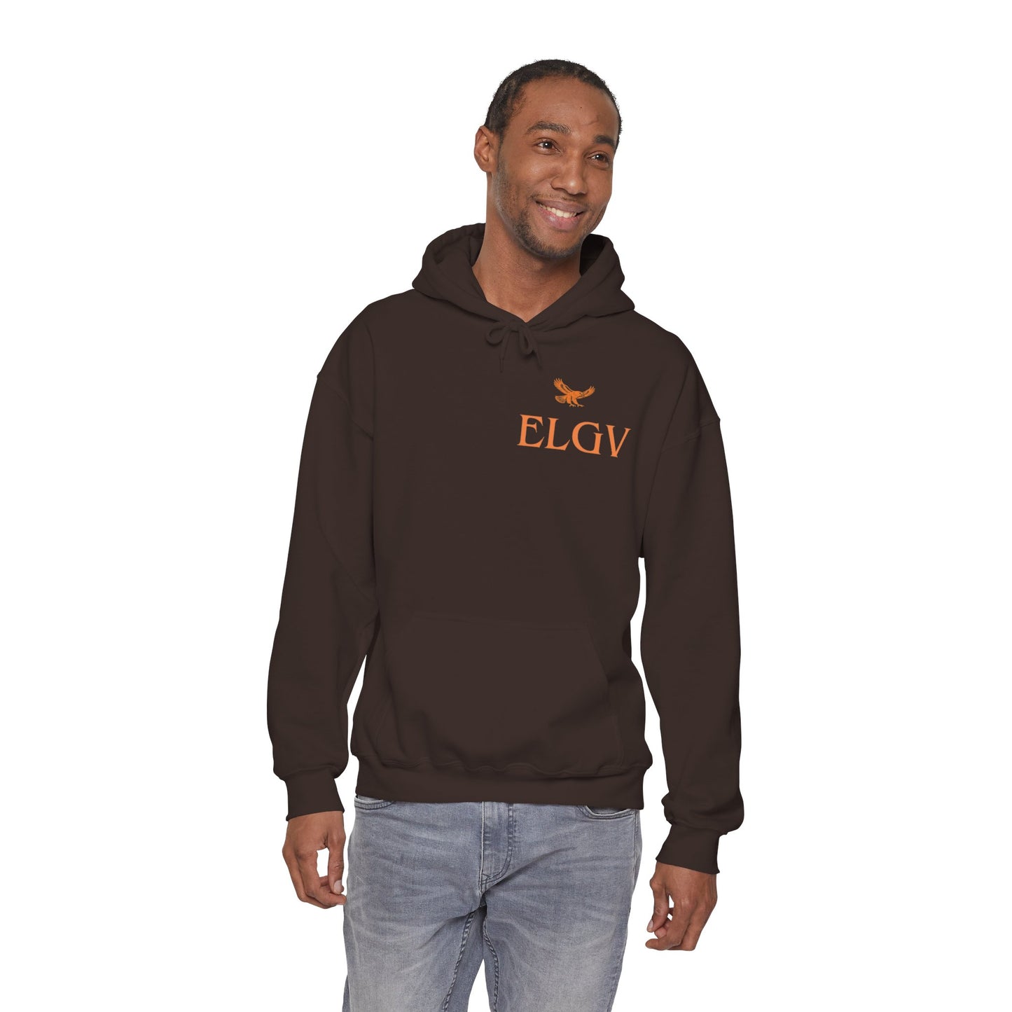 “Side ELGV logo orange” hoodie