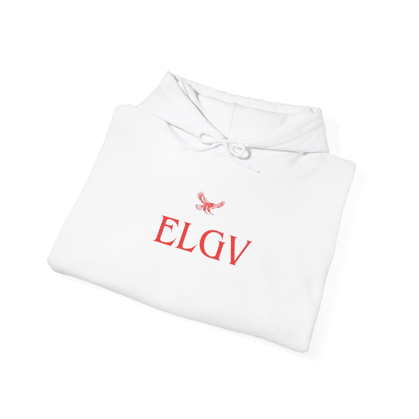 “Center ELGV logo red” hoodie