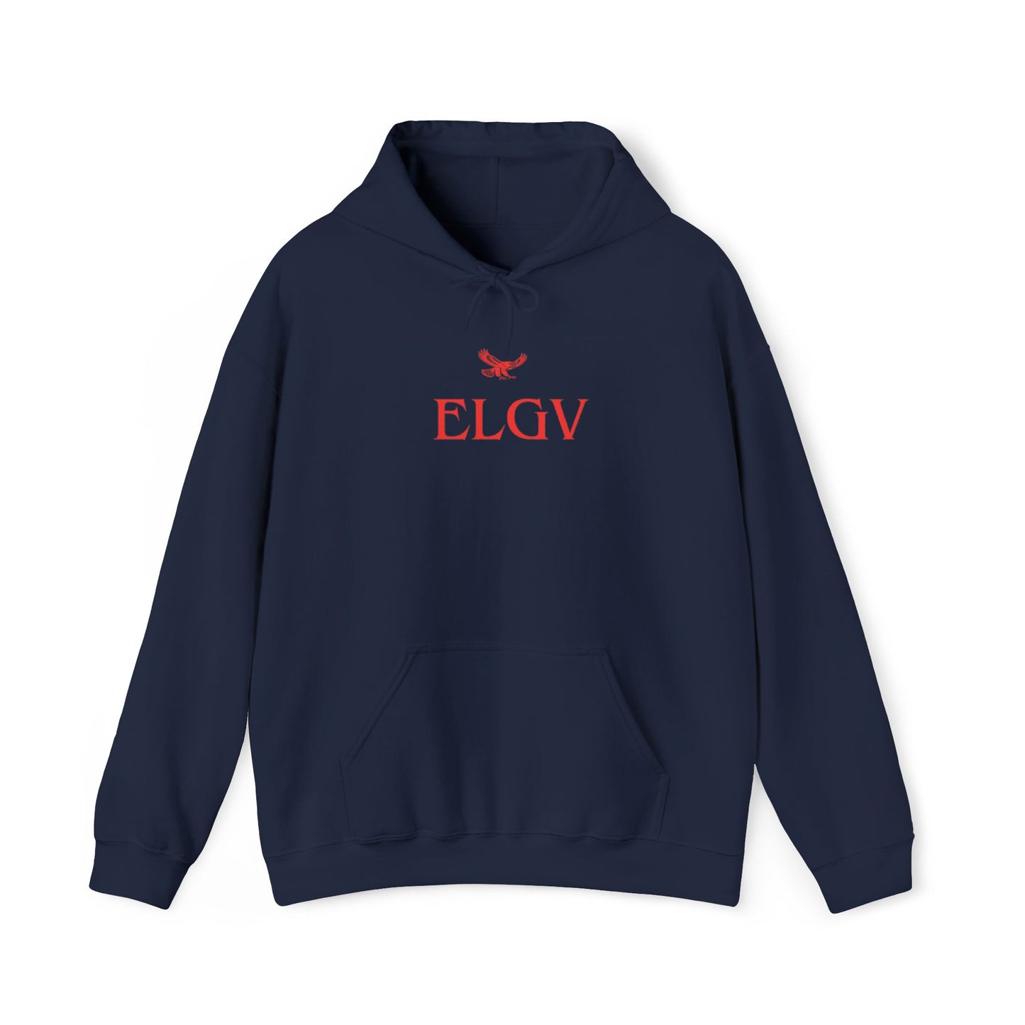 “Center ELGV logo red” hoodie