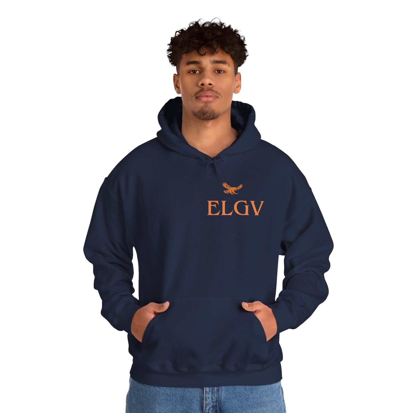 “Side ELGV logo orange” hoodie