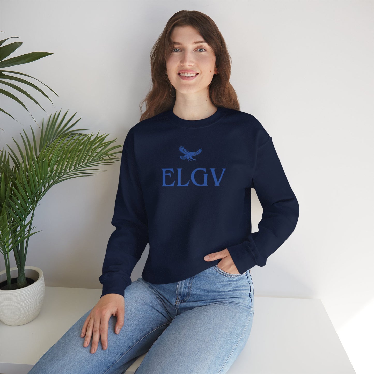 “Center ELGV logo blue” sweatshirt