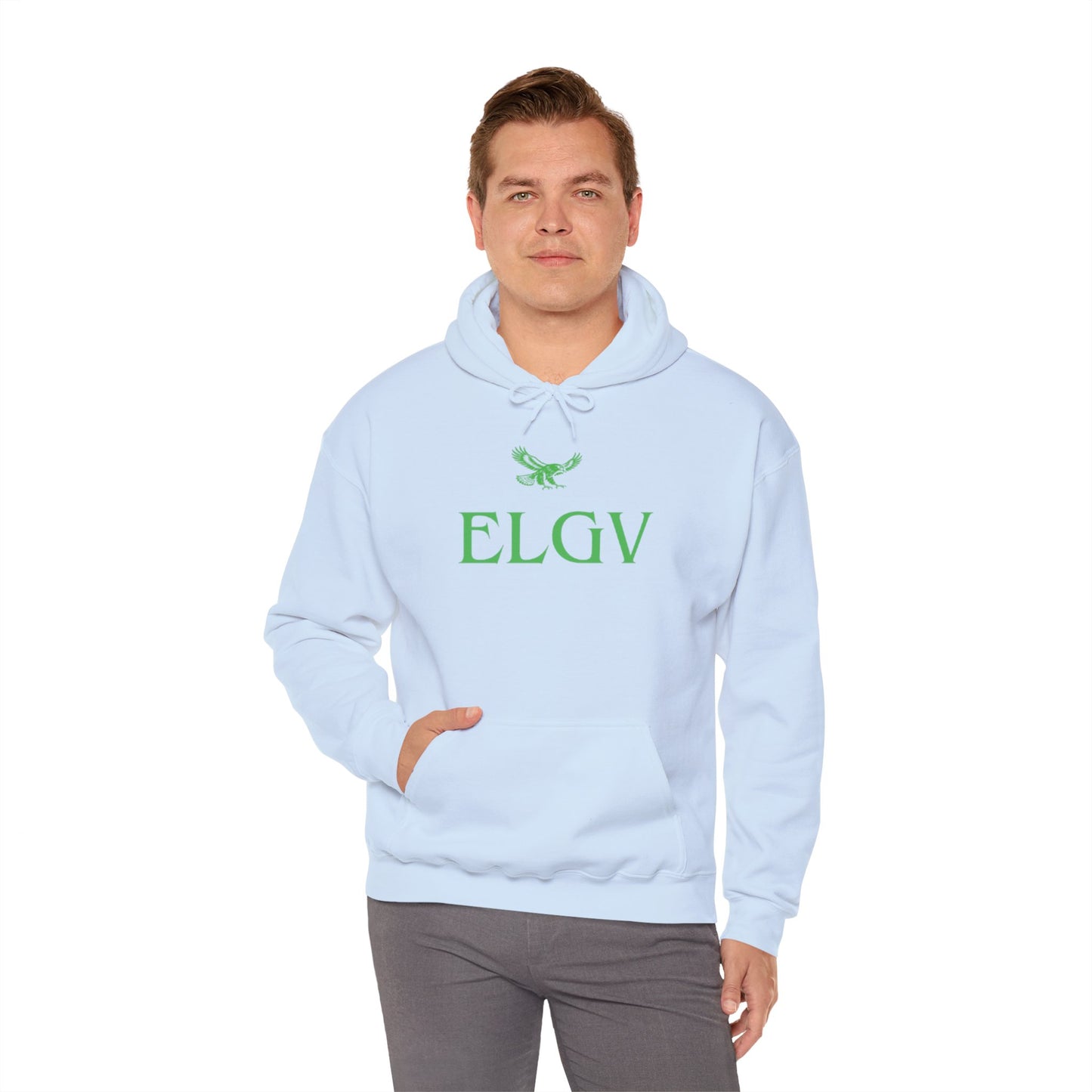 “Center ELGV logo green” hoodie