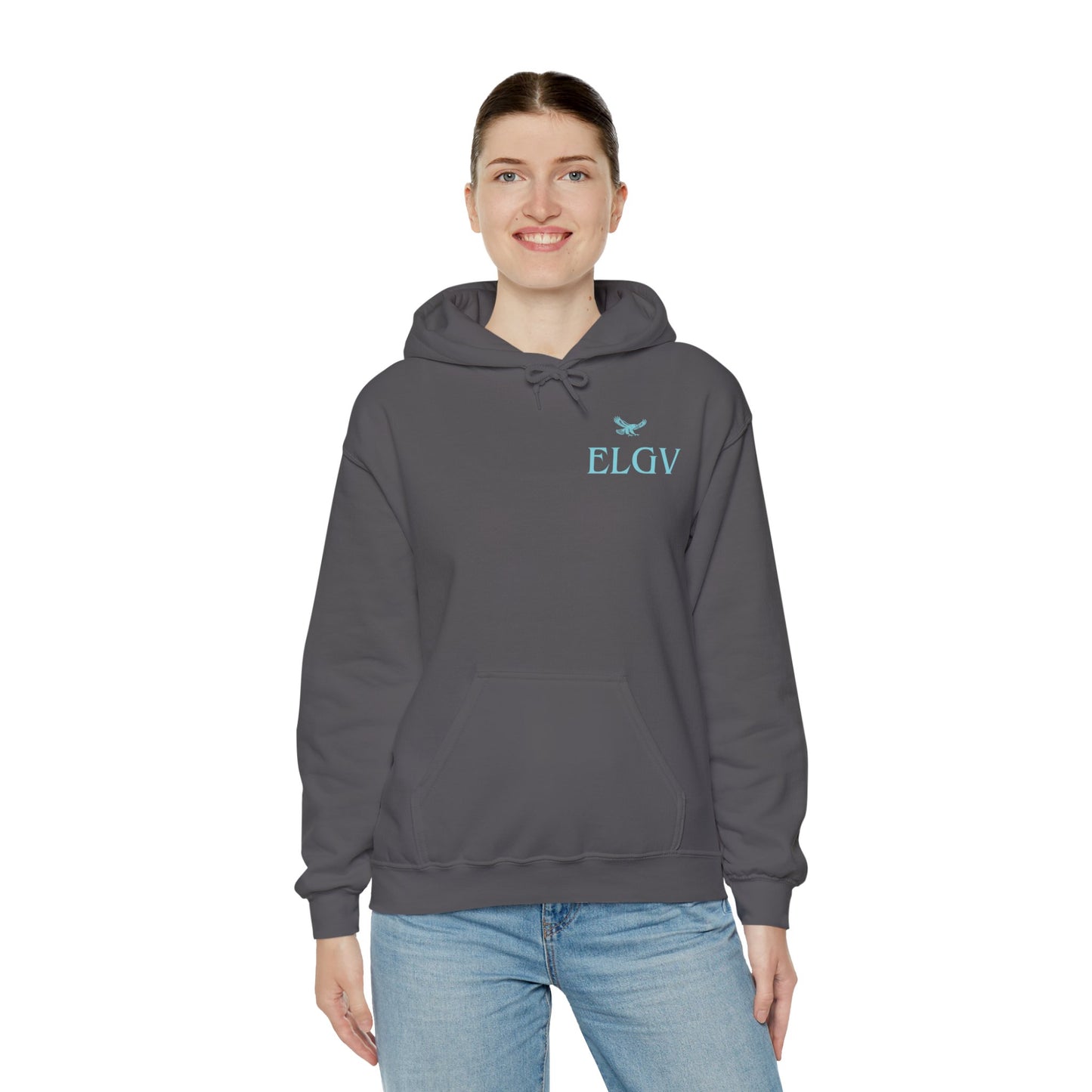 “Side ELGV logo aqua” hoodie
