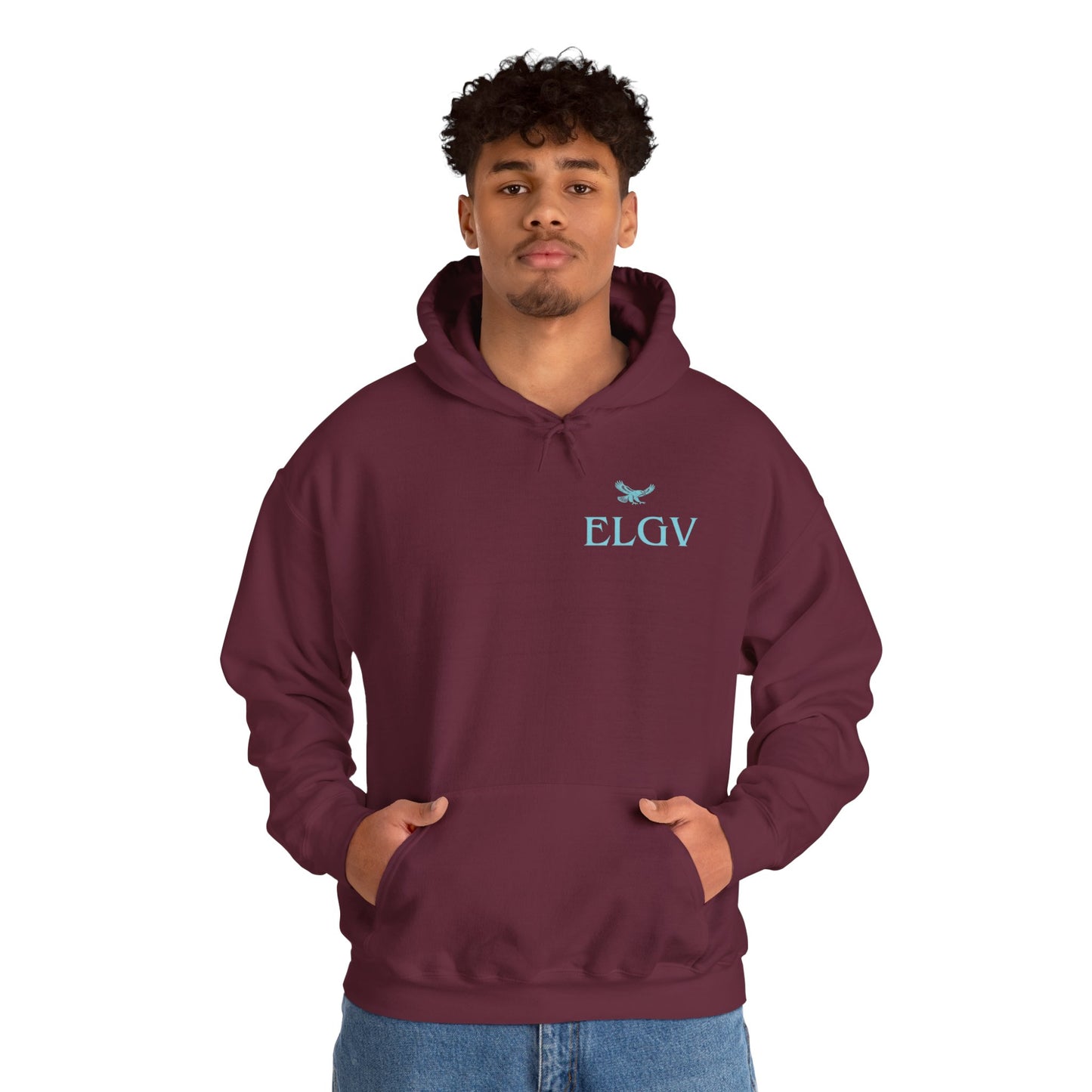 “Side ELGV logo aqua” hoodie