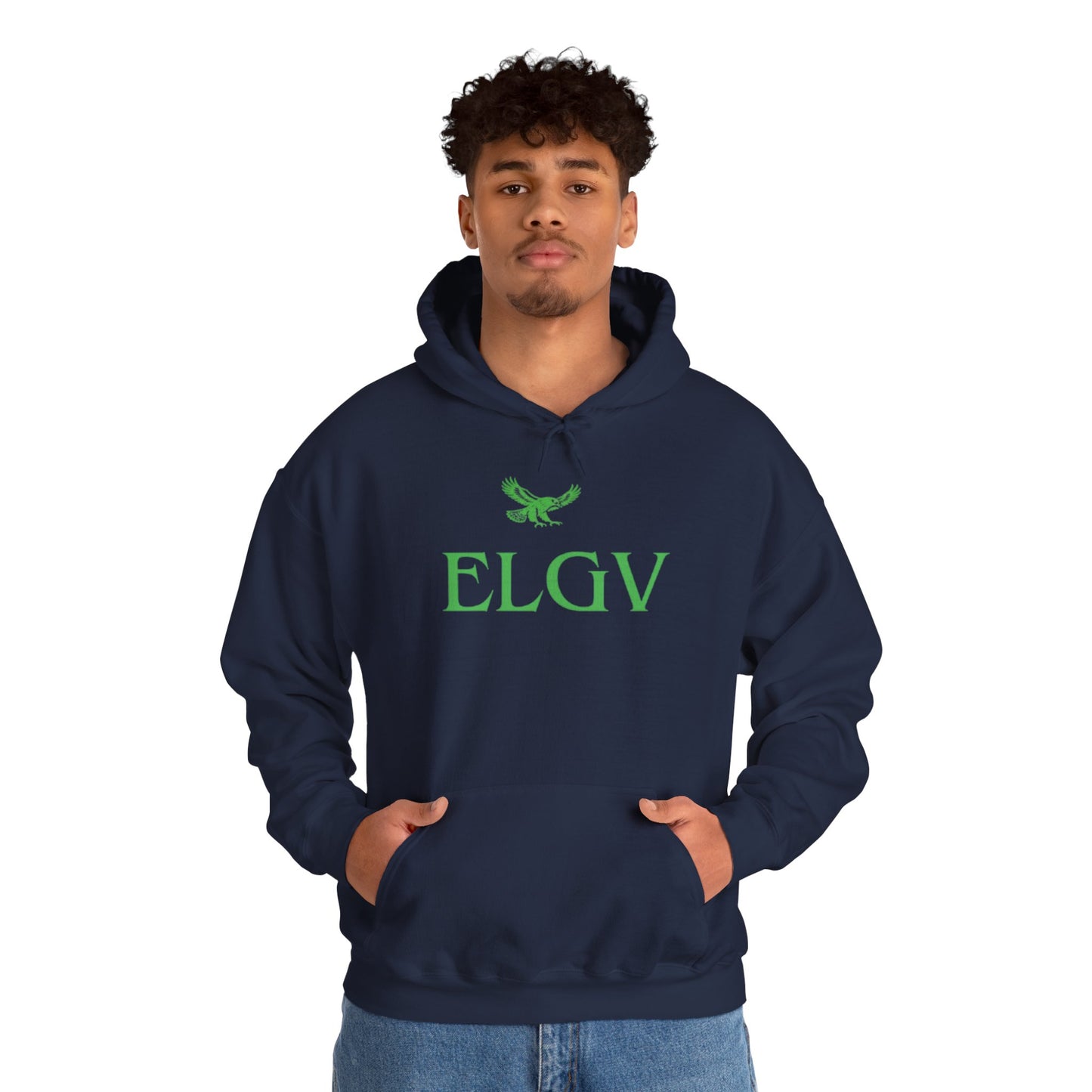 “Center ELGV logo green” hoodie