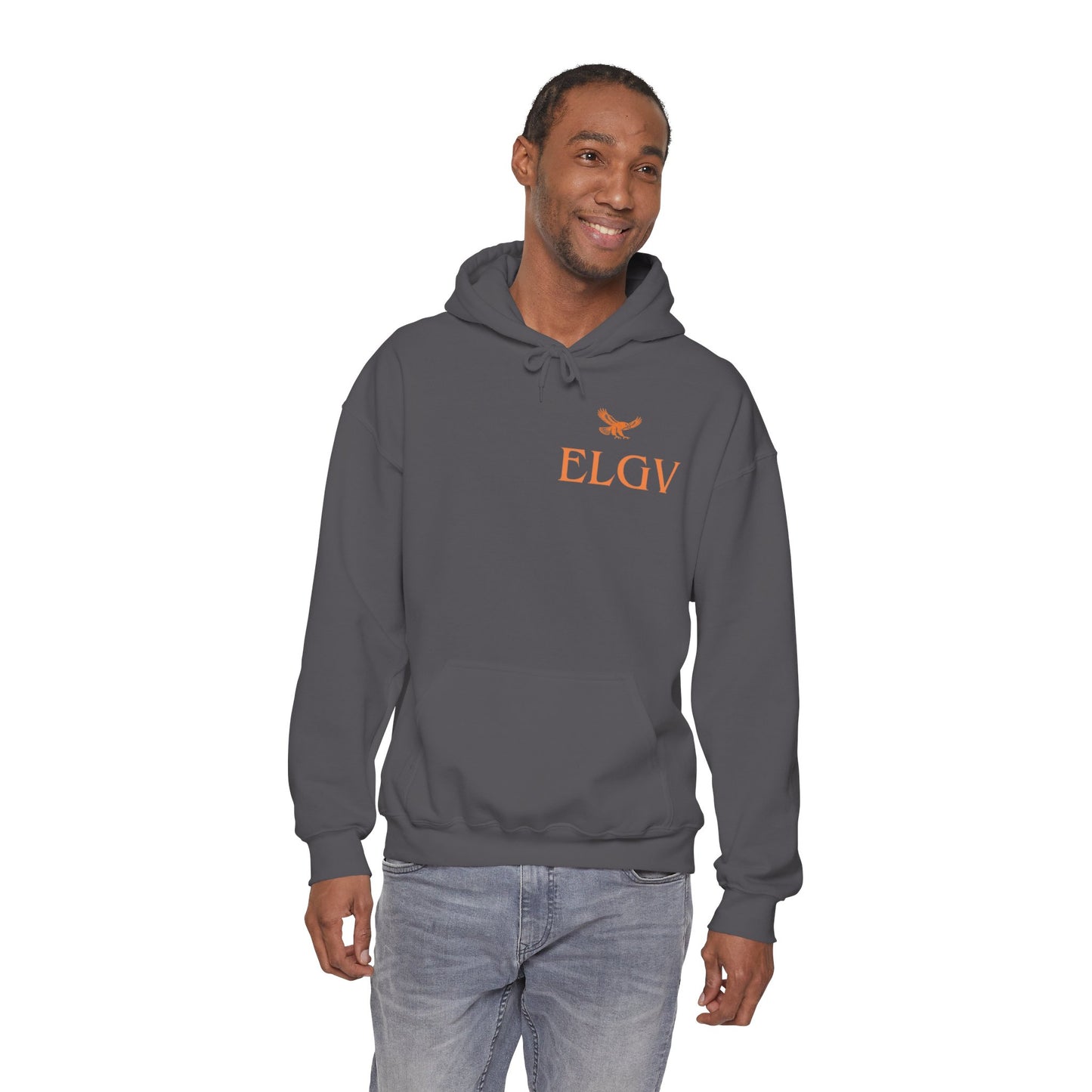 “Side ELGV logo orange” hoodie