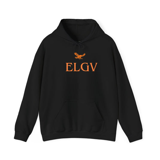 “Center ELGV logo orange” hoodie