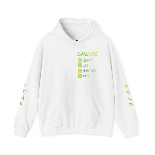“Checklist mode, stay elevated” hoodie