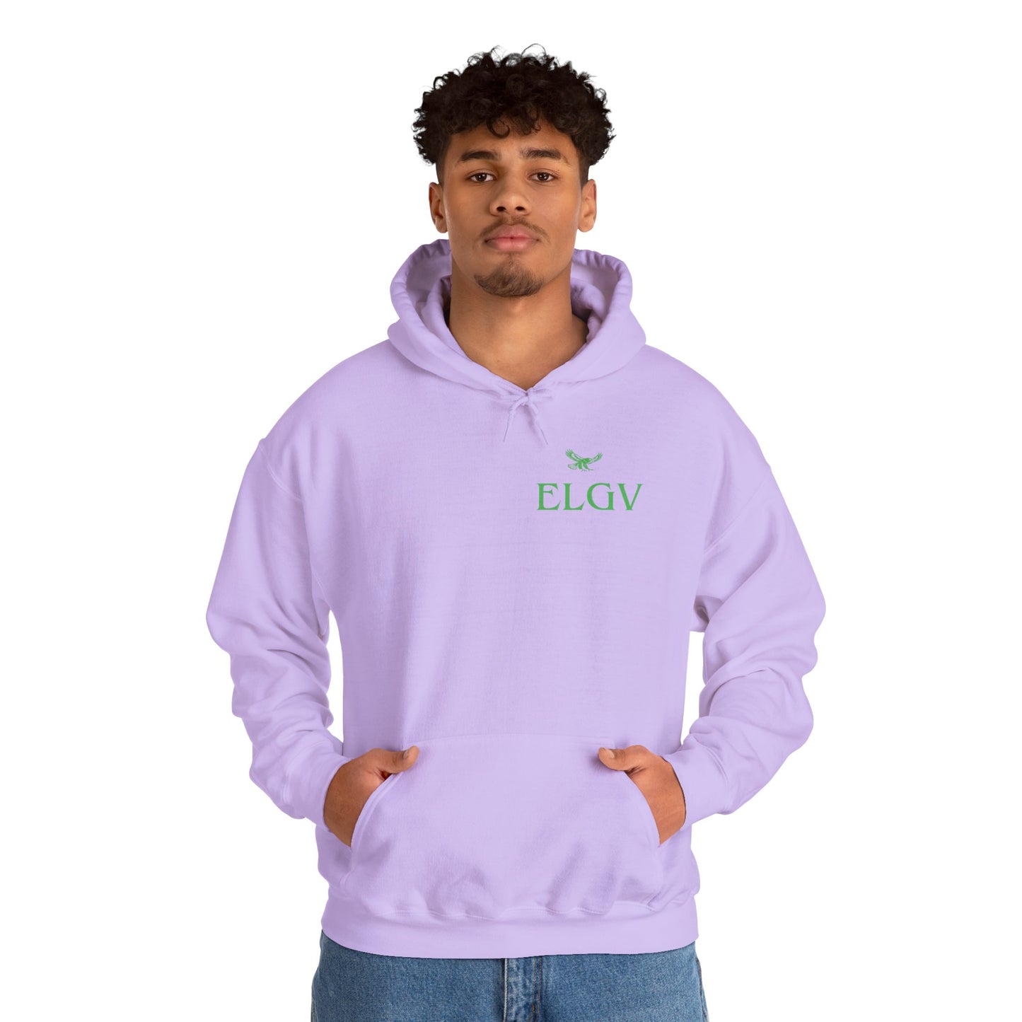 “Side ELGV logo green” hoodie