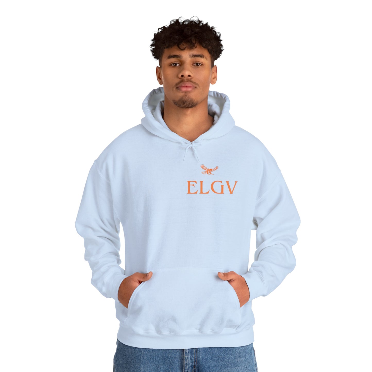 “Side ELGV logo orange” hoodie