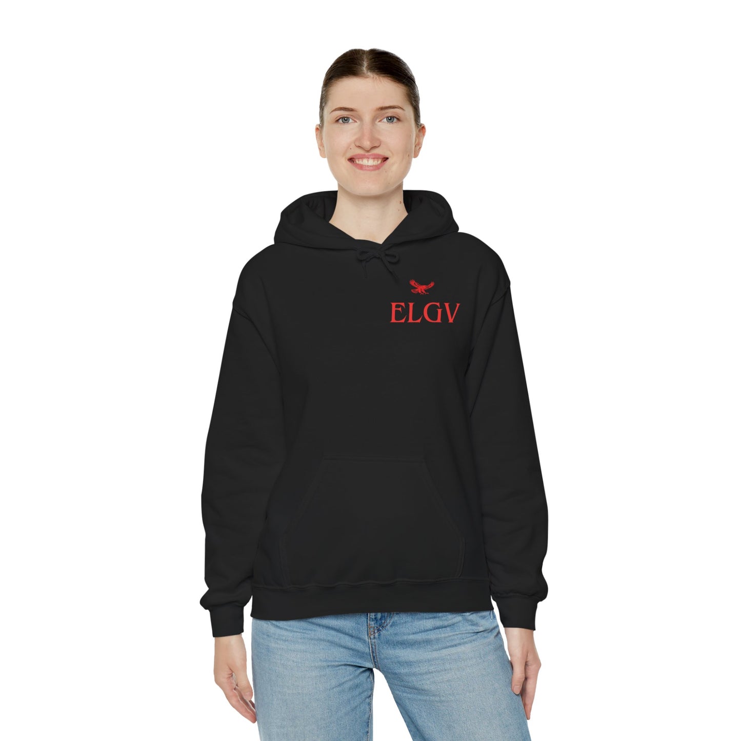 “Side ELGV logo red” hoodie