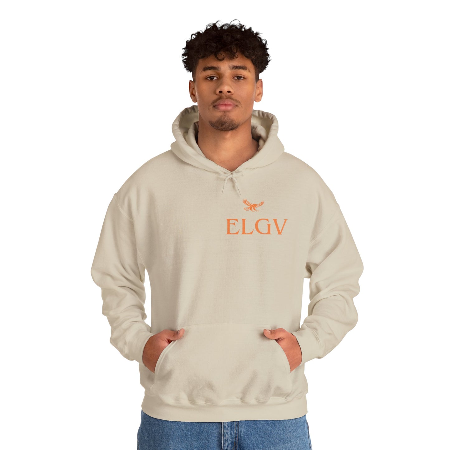 “Side ELGV logo orange” hoodie
