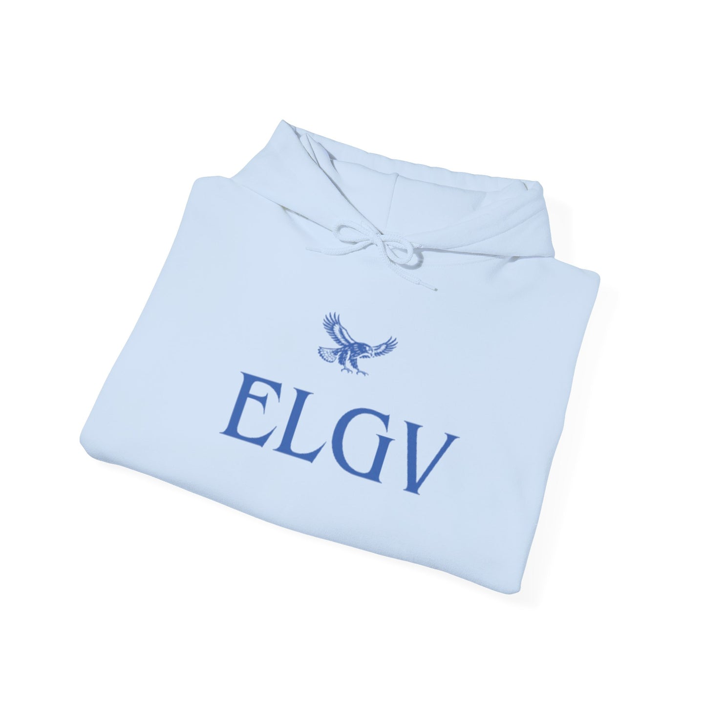 “Center ELGV logo blue” hoodie