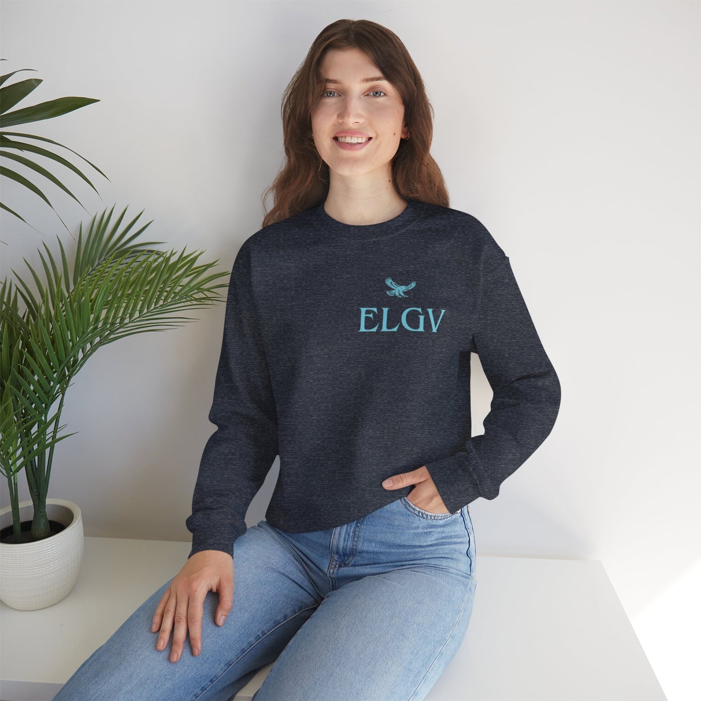 “Side ELGV logo aqua” sweatshirt
