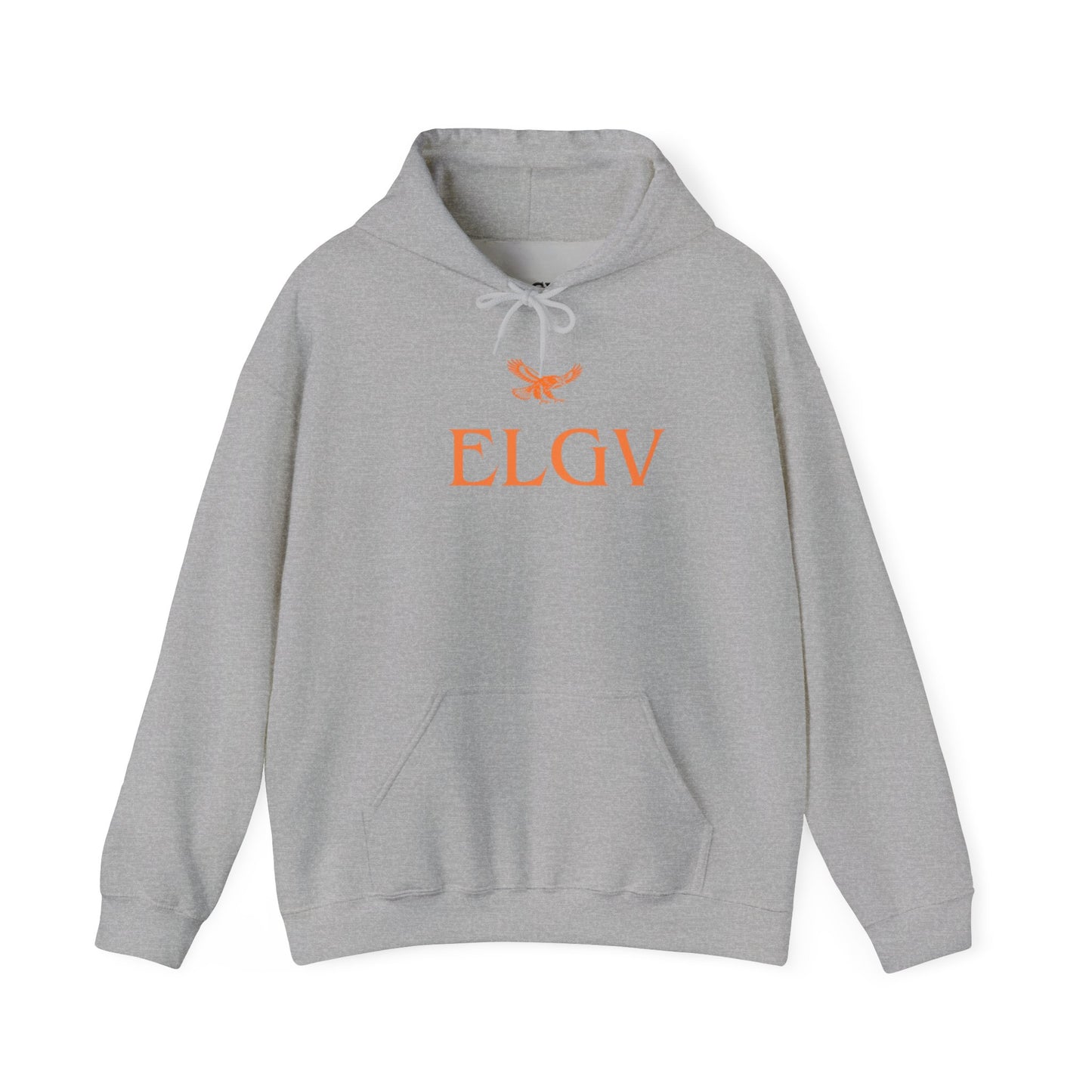 “Center ELGV logo orange” hoodie