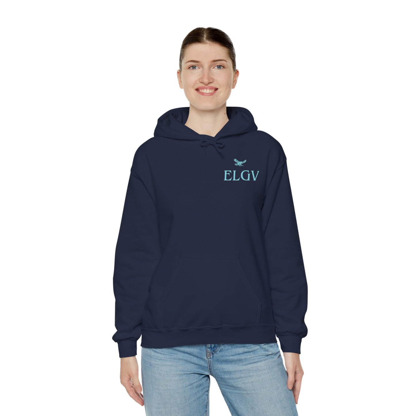 “Side ELGV logo aqua” hoodie