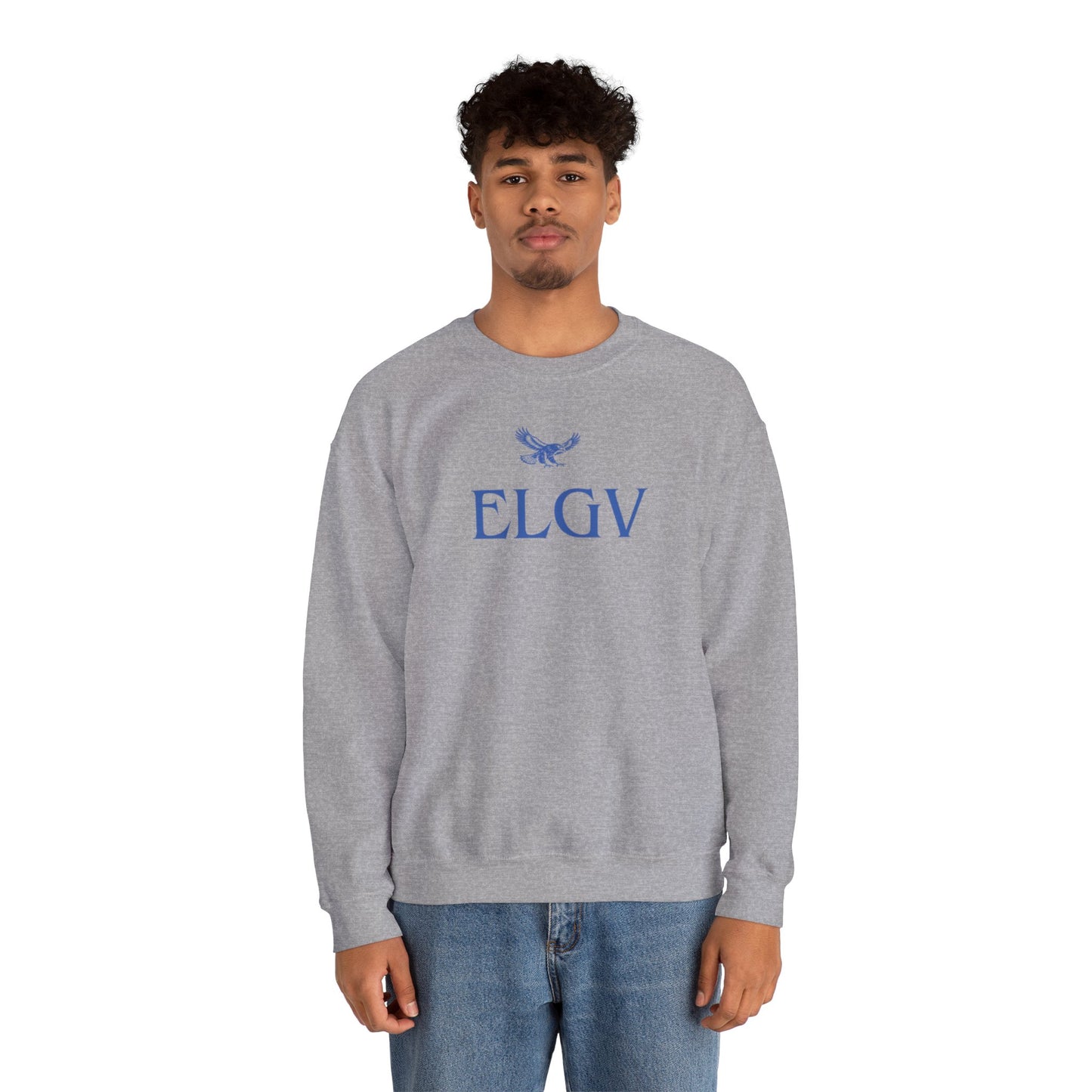 “Center ELGV logo blue” sweatshirt