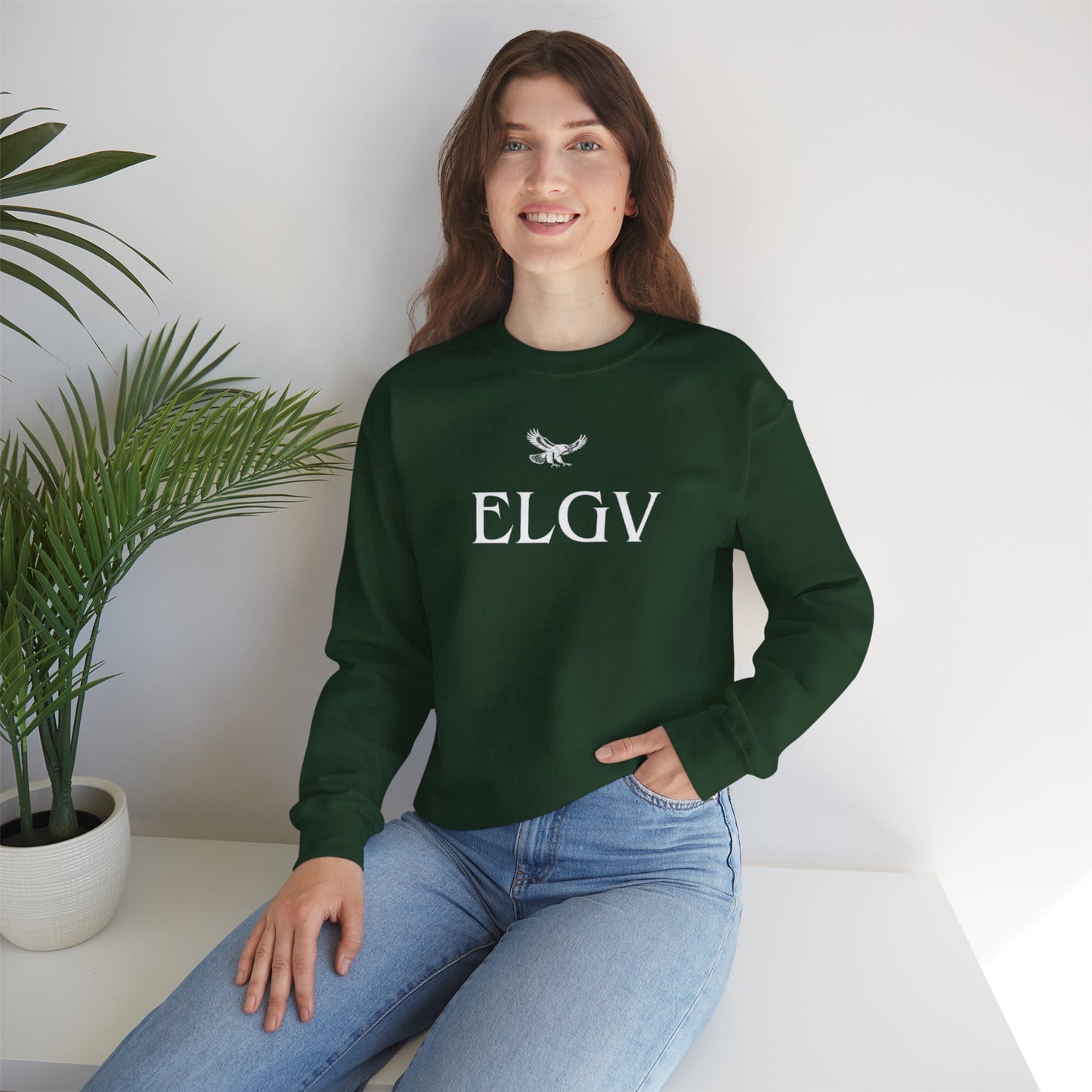 “Center ELGV logo white” sweatshirt
