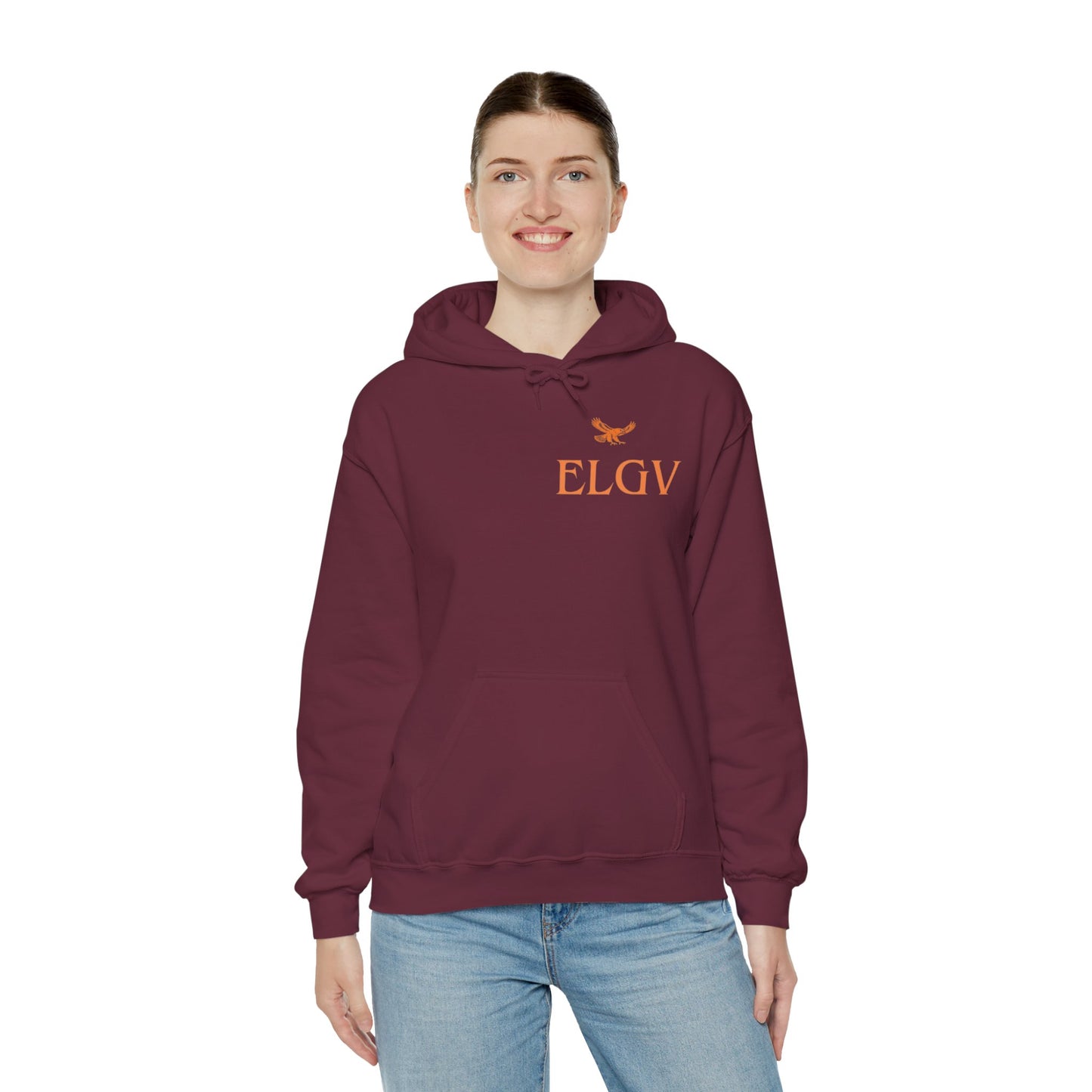 “Side ELGV logo orange” hoodie