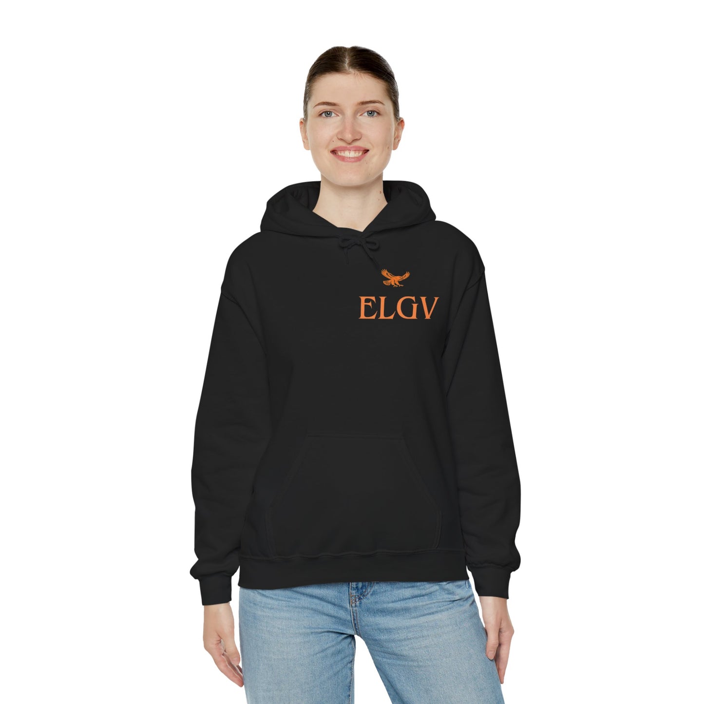 “Side ELGV logo orange” hoodie