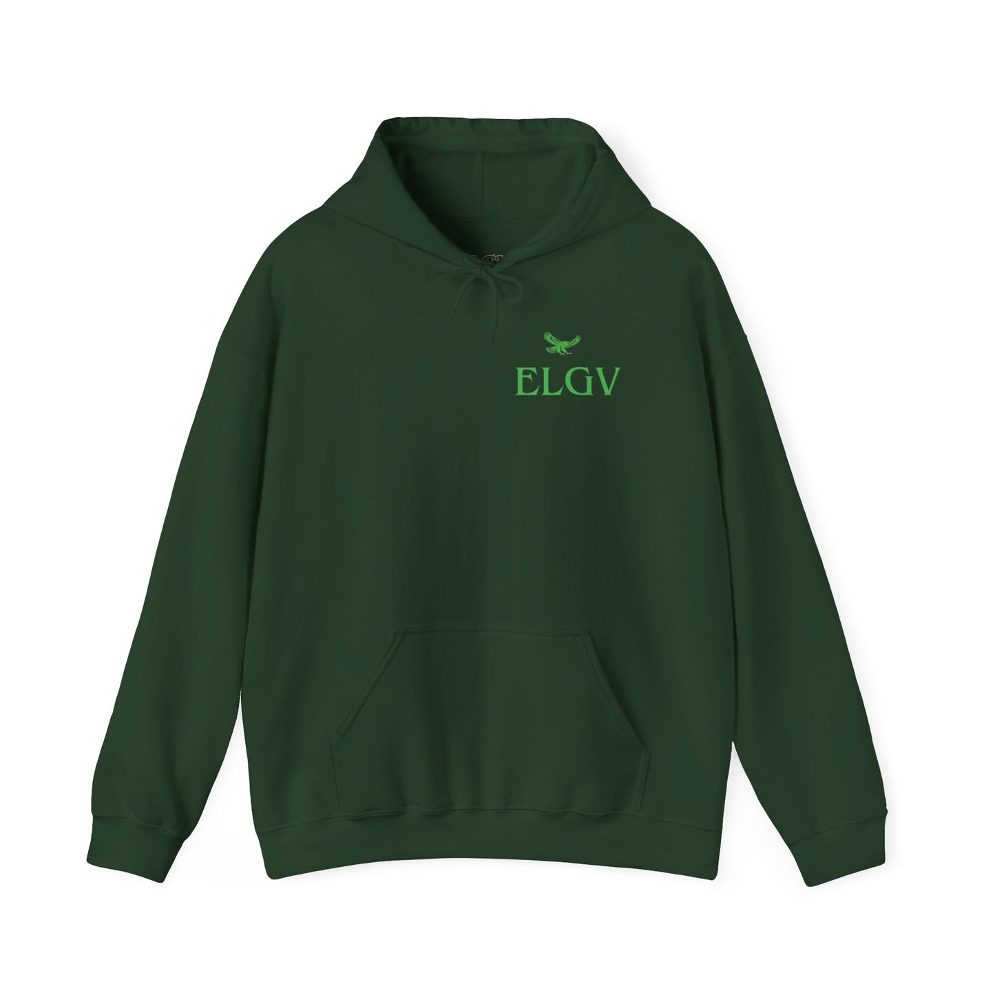 “Side ELGV logo green” hoodie