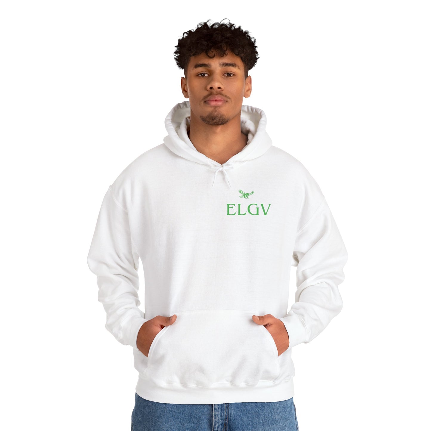 “Side ELGV logo green” hoodie