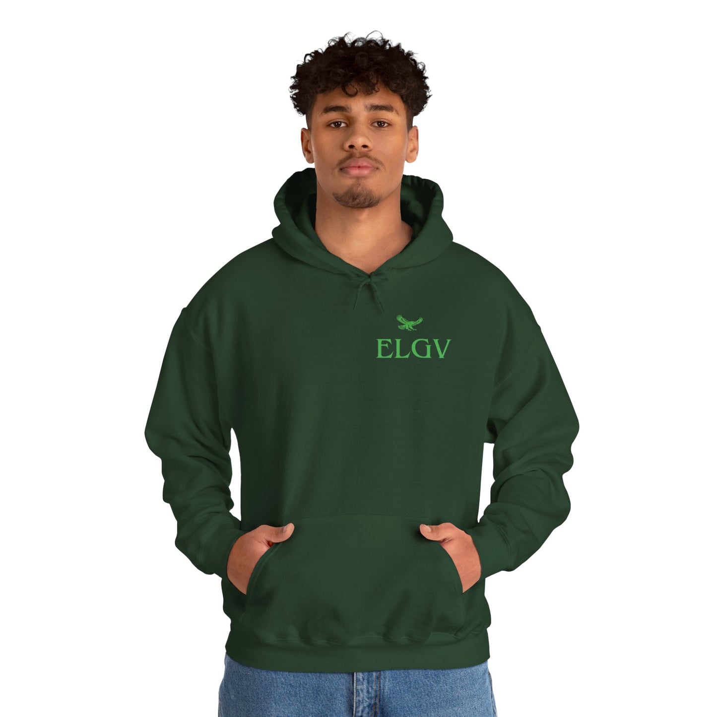 “Side ELGV logo green” hoodie