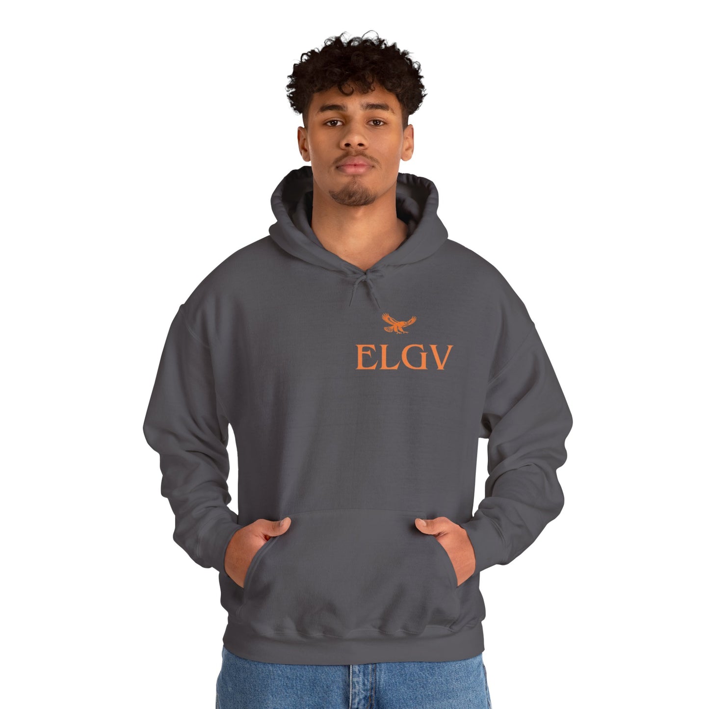 “Side ELGV logo orange” hoodie