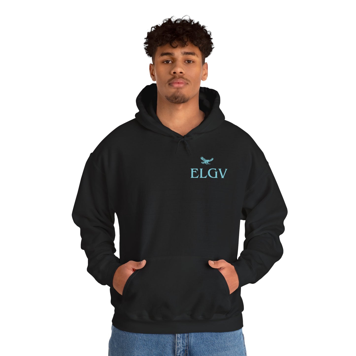 “Side ELGV logo aqua” hoodie