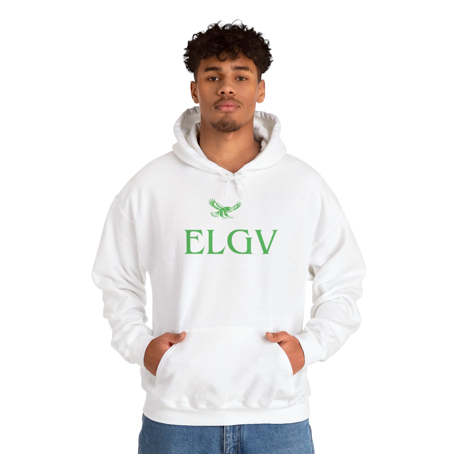 “Center ELGV logo green” hoodie