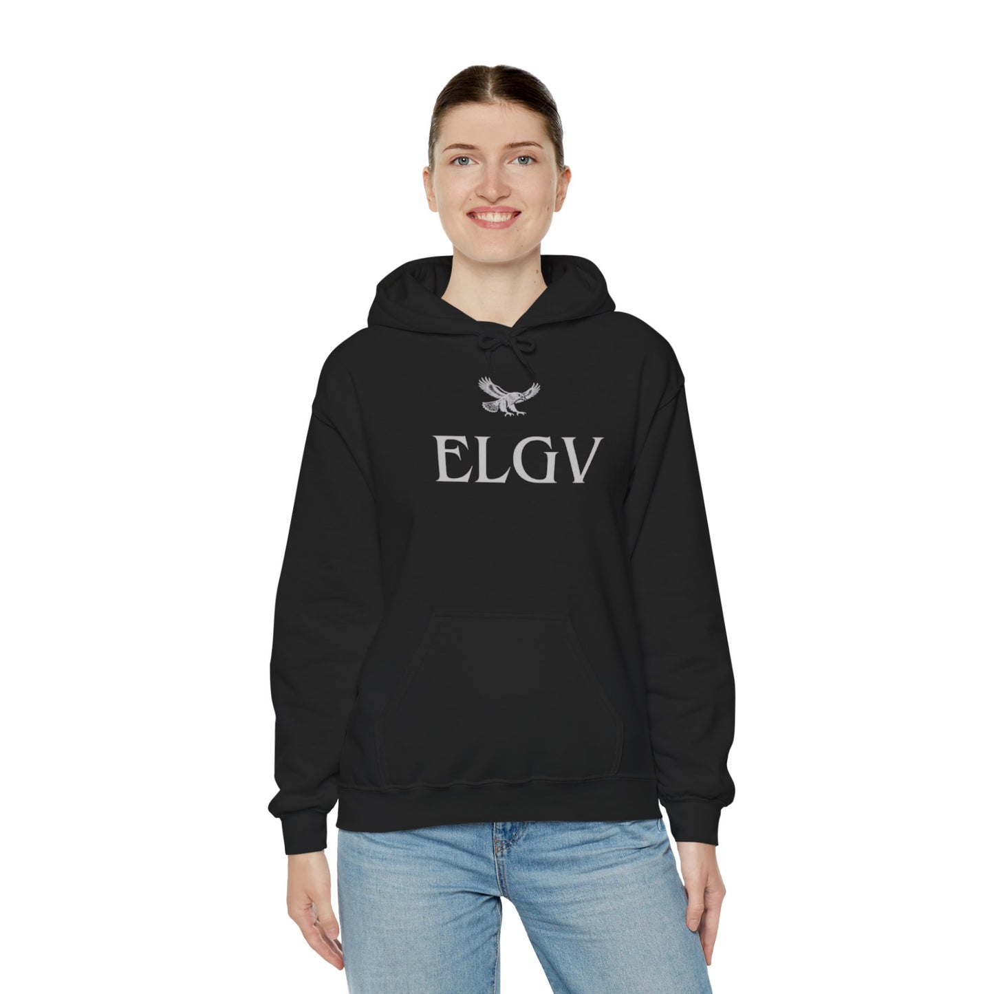 “Center ELGV logo grey” hoodie