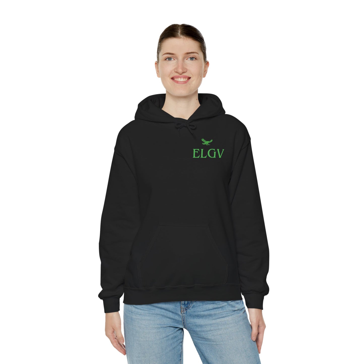 “Side ELGV logo green” hoodie